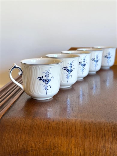 Vintage Villeroy & Boch Espresso Cups: Vieux Luxembourg Delft Florals, Set of 5 - Etsy