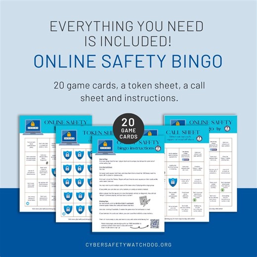 Online Safety Bingo Printable | Cybersecurity Awareness Game | Internet Digital Safety Activity for Adults, Seniors, Workshops & Training - Etsy
