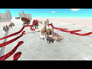 Animal survival race. Straight course with enemy interference! | Animal Revolt Battle Simulator