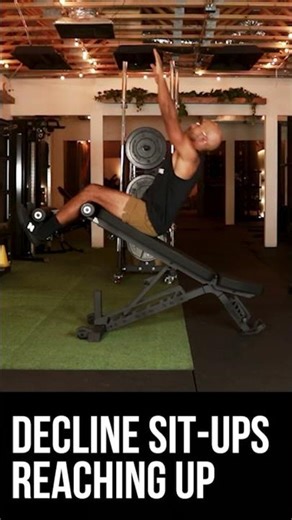 Decline Sit Ups Reaching Up
