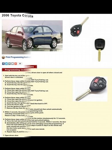 HOW TO PROGRAM KEY FOB REMOTE TOYOTA COROLLA ECHO AVALON 4RUNNER YARIS RAV 4 AVENSIS CELICA 2004