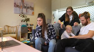 Enjoying Family Bonding Time at Home with Baby, creating precious memories indoors together