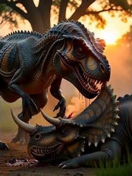 T-Rex protect his family Dinosaur | @Horrorkids69 #animalattack