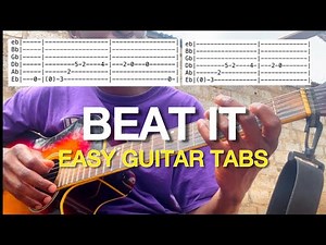 Beat It – Easy Guitar Tabs On Screen | Michael Jackson Riff Tutorial