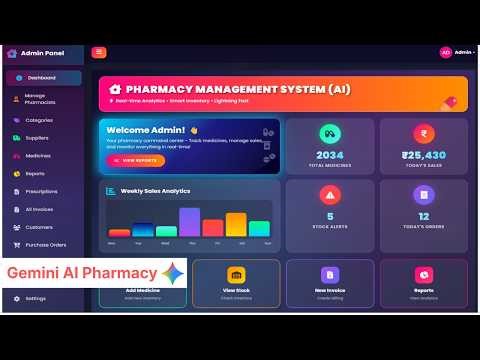 Pharmacy Management System Project | Gemini AI Prescription Scanner | POS | Source Code