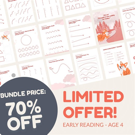 Printable Bundle Worksheets for Age 4 | Complete Module 1 Learning System - Etsy