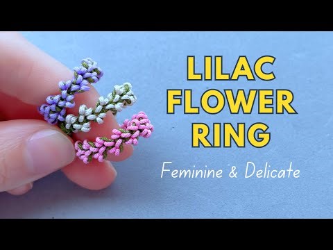 Lilac Flower Macrame Ring | Easy & Delicate Thread Ring for Beginners | How to make ring with thread