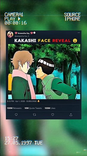 Kakashi Face reveal 😮#naruto #narutofanedit #animeedit#anime #narutofanforever #boruto