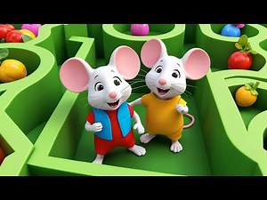 Three Blind Mice in Maze 🐭🌀 | 3D Animated Nursery Rhyme for Kids | Toddler Learning Video