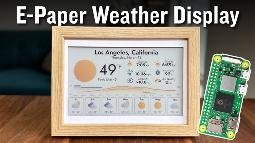 基于树莓派的电子墨水天气仪表盘 | E-ink Weather Dashboard with a Raspberry Pi