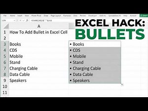 How To Add Bullet in Excel Cell