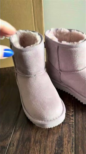 Balabala Sued Winter Fur Lined Purple Pink Fashion Boots