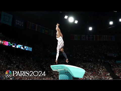 Simone Biles gets U.S. women's gymnastics off to good start on vault | Paris Olympics | NBC Sports