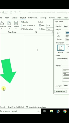 How to change page size in word document #msword