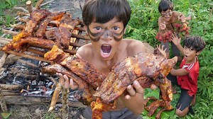 Primitive Technology - Cooking PORK RIB For Diner Eating Delicious In Jungle | Daily Cooking