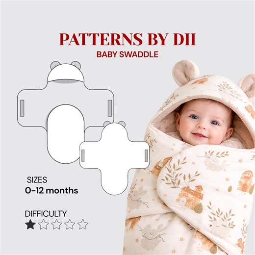 Baby Swaddle Blanket Sewing Pattern – DIY Printable A4 Template (digital Download) - Etsy