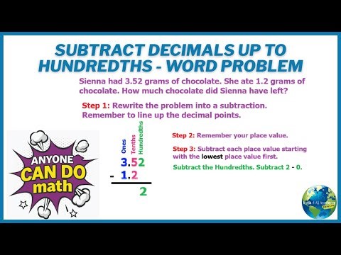 Subtract Decimals Up To Hundredths Word Problem