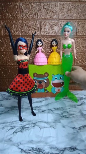 CUTE GREEN 🍏 MERMAID AND TRANSFORMING LADYBUG #miraculousladybug #trendingshorts