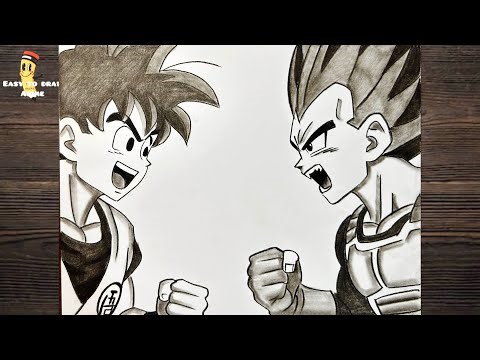 How to Draw Goku vs Vegeta Drawing Step by Step | Easy Anime Drawing Tutorial 