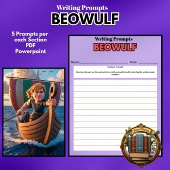 BEOWULF - ELA Literature Writing Prompts for Novel Poem Study