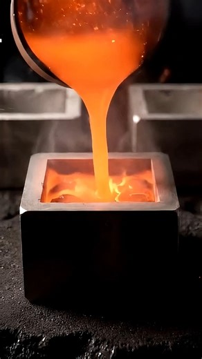 49K views · 677 reactions | Pouring liquid magma into a cube mold and then slicing the cube  satisfying ai ASMR | DJ Satisfying | Facebook