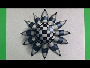 Dessin géométrique 3d noir et blanc