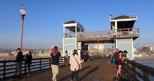 People Walking on California Oceanside Pier Stock Video - Video of sand, people: 113205561