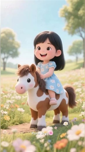Happy Pony Ride in a Dreamy Flower World 🌸🐎 #3DCartoon #PonyRide #KidsAnimation #CuteStory