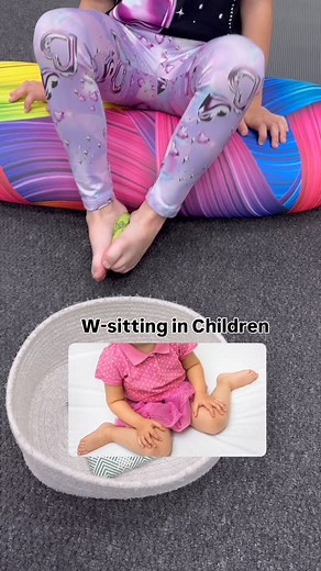 Children should avoid sitting in the “W” position (with knees bent and legs turned out) frequently, as it may negatively affect their physical development. ⭐ Children who only sit in the W position tend to have weak postural muscles. This is because the W-sit is so stable that it doesn’t make the core, back, and hip muscles work hard to support the body. Over time, this can lead to weaker muscles that are important for balance, stability, and a healthy posture. ⭐ Children who frequently sit in t