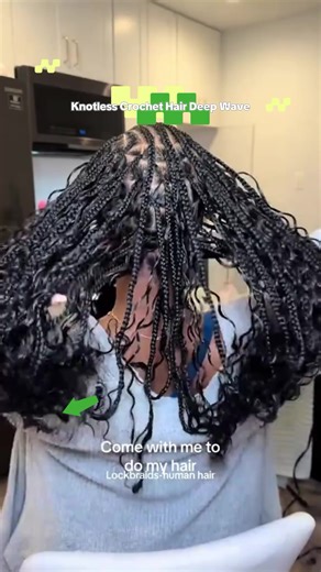 Lockbraids Knotless Pre-Separated Crochet Hair Human Hair Deep Wave 14-22inch Natural Color for Smooth Styling & Easy Application