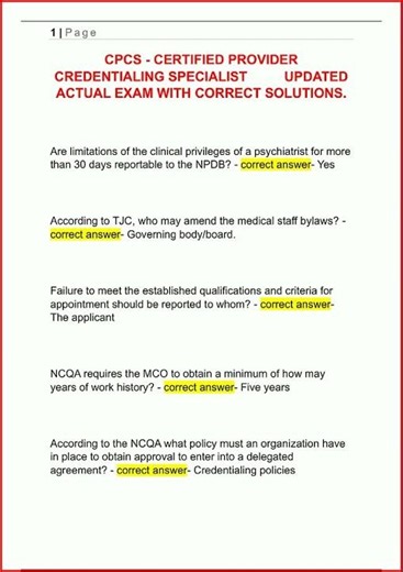 Cpcs Certified Provider Credentialing Specialist Updated Act video