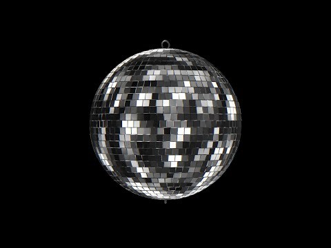 Disco Mirror Ball Spinning . Seamless Loop-able Animation with Alpha Matte. 4K Video