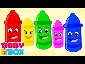 Five Little Crayons | Crayons Colors Song | Nursery Rhymes and Kids Songs with Baby Box