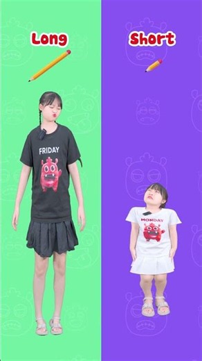 Bé học từ tiếng Anh đối lập : Opposite words in English 3 - Big & Small #short #kids