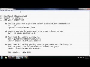 How to add load balancing policy in cloudAnalyst