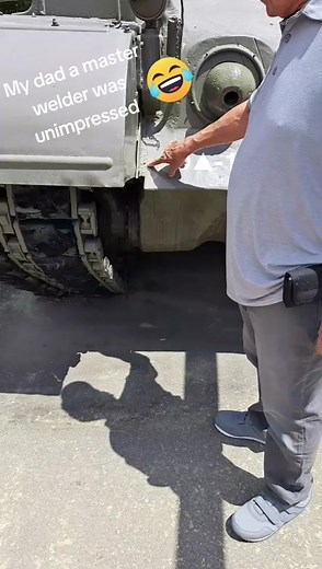 Dad being dad 🤣 #fyp #dad #dadsoftiktok # #welder #military #Army #USA #texas #judging #bluecollar #ww2 #dadsbelike
