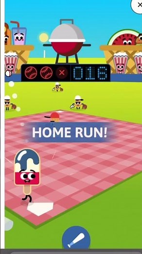 POV when you get a red hat in google doodle baseball