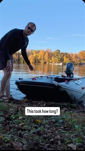 This takes no time at all… From start to finish and pumping it up by hand.. we can’t believe it takes only 20 minutes. This was Connor doing it all by himself so when we are together switching off it’ll probably be less time too. The other 20 is getting everything on the boat, including Bark, and taking off. Not bad at all | Living Large Camping