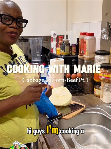 Cooking Jamaican Cabbage and Corn Beef with Marie