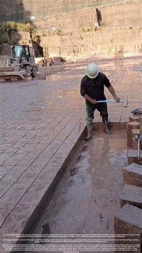 After the stone is cut into regular squares, tap the bottom to separate them.