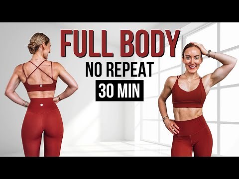 ⚡️ 30 Min Full Body Workout at Home With Dumbbells | No Repeats | Tone & Build Muscle
