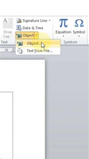 How to insert a file into a Microsoft Word 2010 document