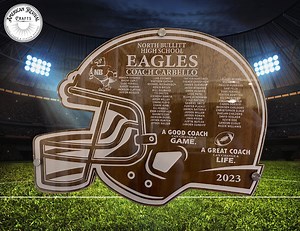 Custom Football Coach Wood & Acrylic Plaque With Coach and Players Names, Thank You Gift - Etsy