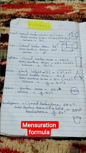 Mensuration Formulas 😱 | 10th Geometry #formula #mesuration #geometry #10th #maths