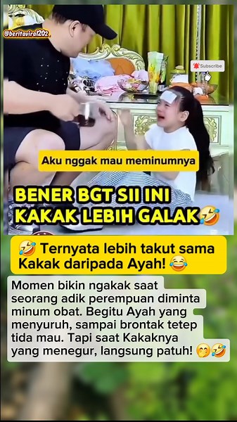 Bikin ngakak ketika Adik Lebih Takut Kakak daripada Ayah! 😂🤣#shorts