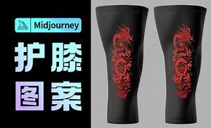 用midjourney制作龙纹护膝图案