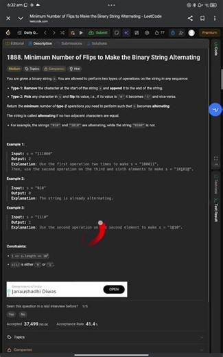 LeetCode 1888 🔥 Binary String Rotation Trick | Sliding Window | C++