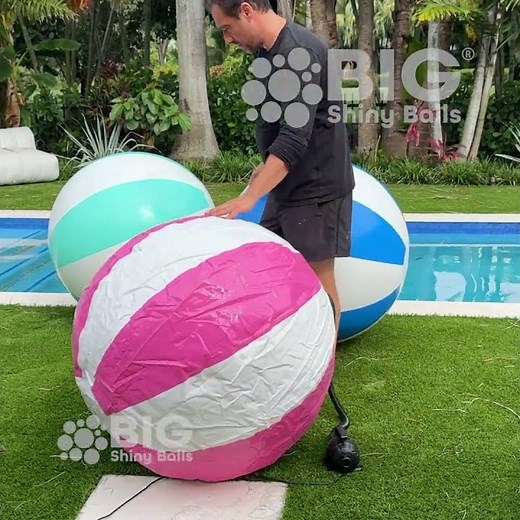 Blown-Up Fun: Giant beach ball inflatables turning heads everywhere! 🏖️🎈 #ViralTrend #BeachVibes