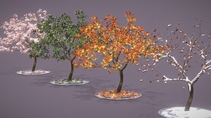 Four seasons tree (3D) - Buy Royalty Free 3D model by tochechka
