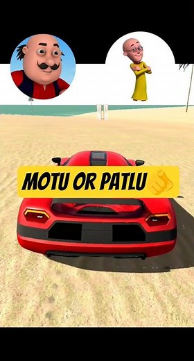 Motu Vs Patlu 🫵😱 car easy stunt #indianbikedriving3d #gaming #gta #shorts